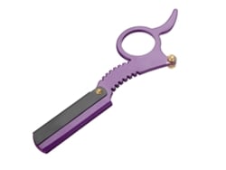 Lâmina De Barbear Manual Em Aço Inoxidável Para Homens Com Design Em Forma De Polegar, Remoção De Cabelo Facial, Roxo