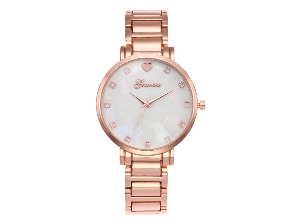 Reloj De Pulsera De Cuarzo Para Mujer Con Brazalete De Acero, Estilo Moderno (oro Rosa)