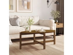 Mesa de Centro Apoyo 118X63X45Cm Madera de Pino Maciza Castaño Mel