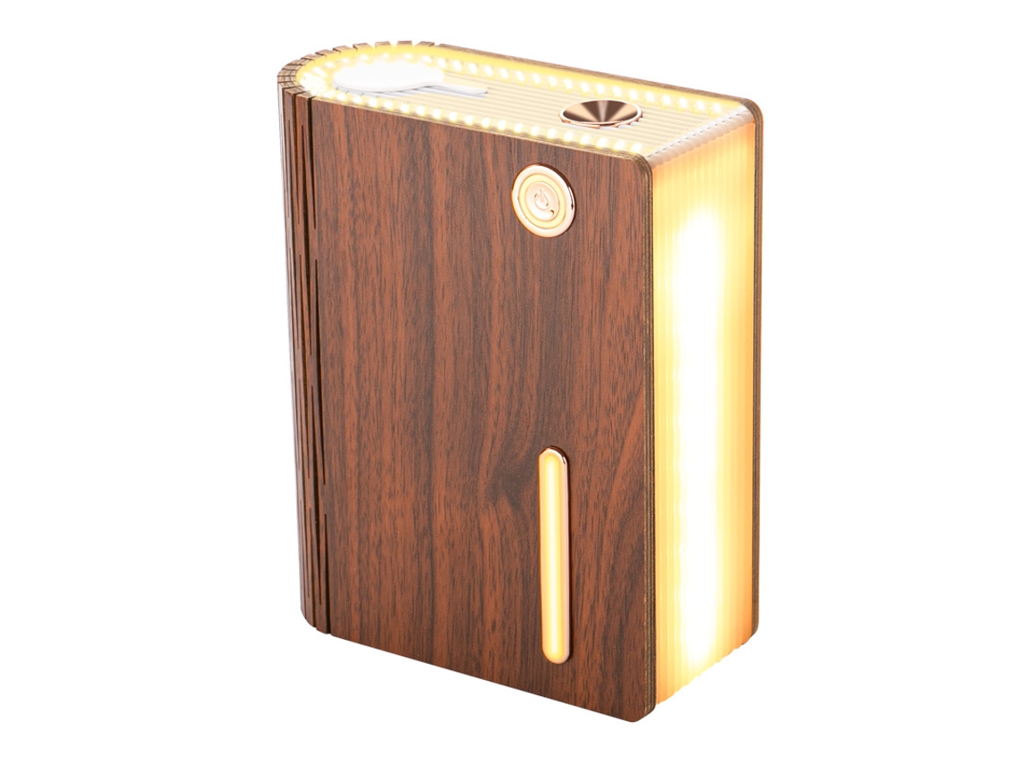 Humidificador Forma Libro 320ml C/ Luz Nocturna Led P/ Quarto Casa