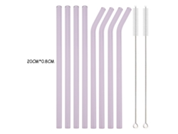 Juego de 8 pajitas reutilizables de vidrio de borosilicato, colores surtidos, para cócteles, batidos o té de burbujas, color rosa Aeuzwr