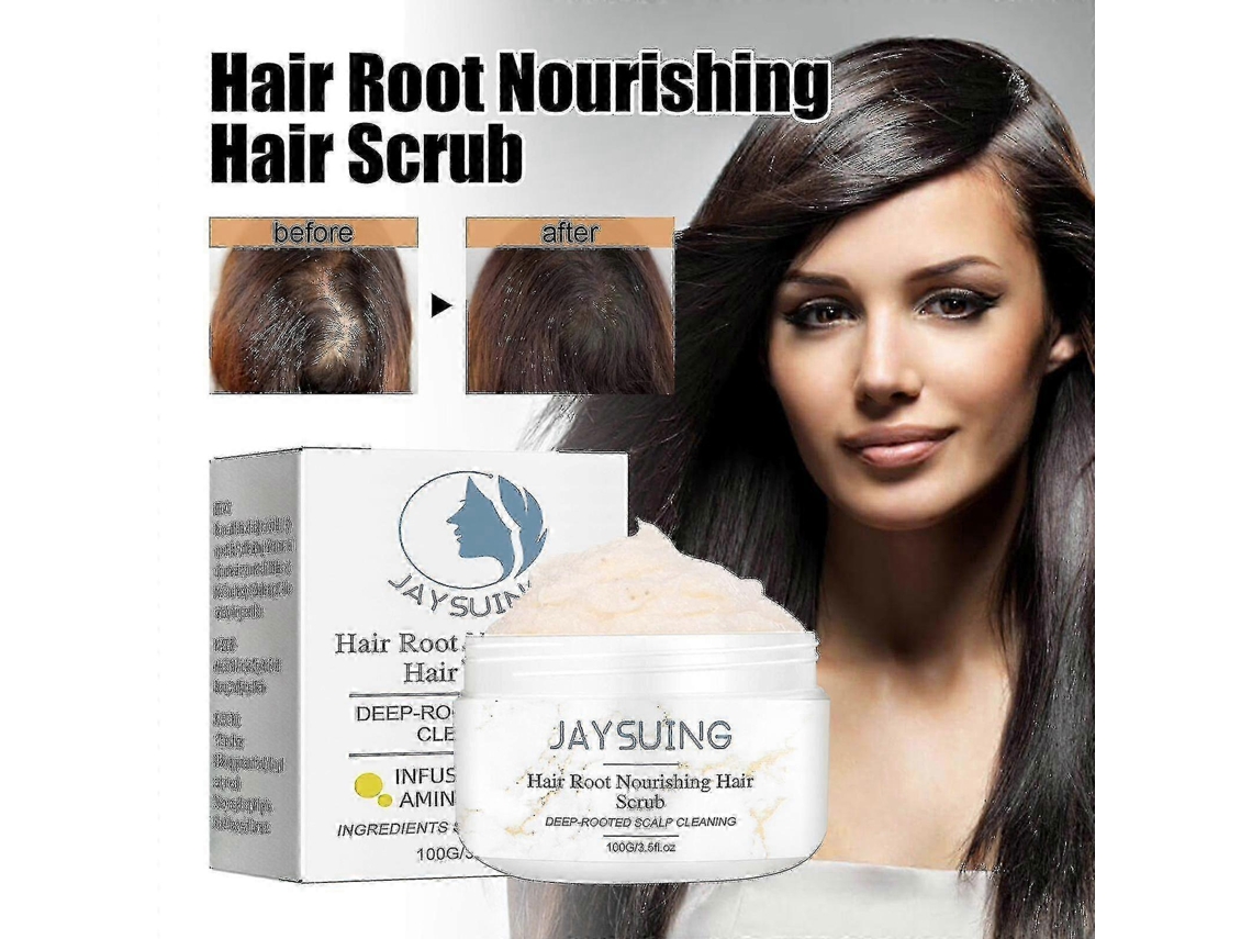Jaysuing Hair Root Nourishing Scrub Deeply Cleanses The Scalp, Moisturizes The Hair Roots, Smoothes The Hair, And Protects Thick Hair. B