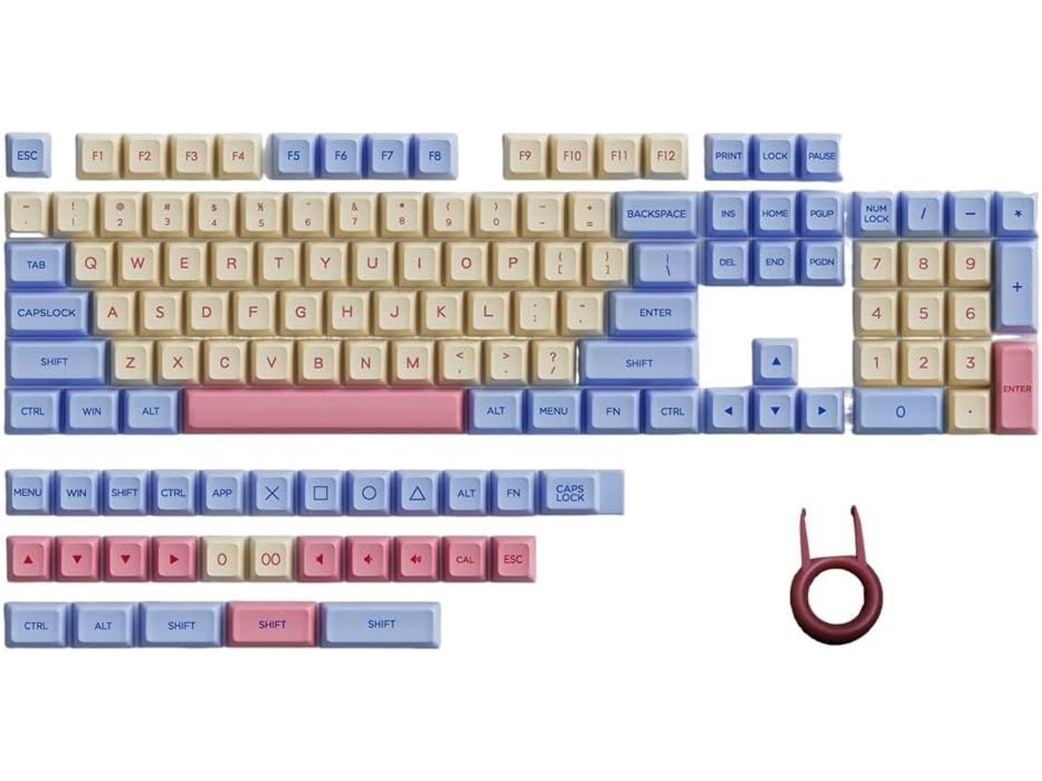 Teclas Pbt 132 De Color Rosa Con Sublimación, Cubiertas Xda Game Para Teclado Mecánico.