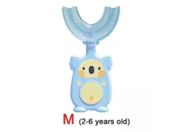 Cepillo de dientes infantil en forma de U con rotación de 360 ​​grados, mordedor para bebés y niños pequeños, higiene bucal de silicona. GOKOCO
