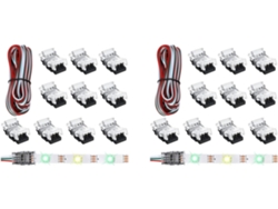 22 Conectores Ajustables De 3 Pines Para Tiras Led, Terminales De Luz De 10 Mm.