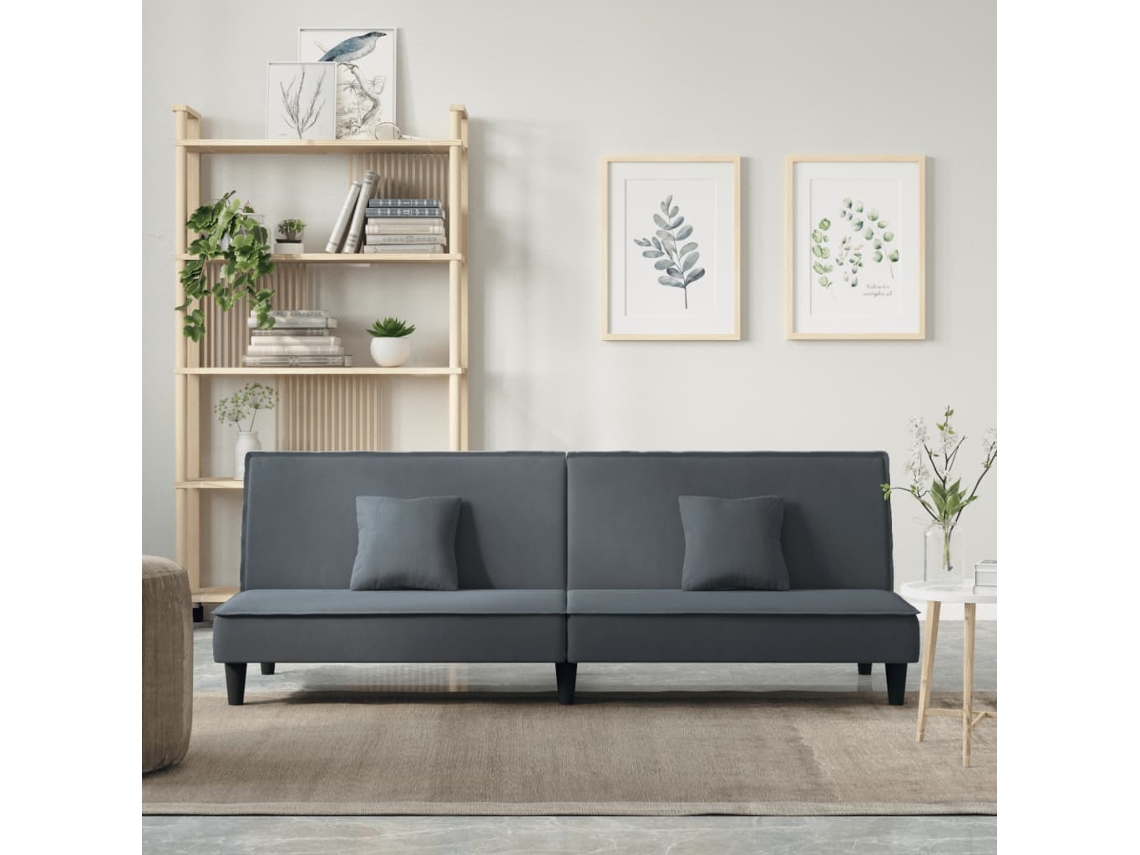 Sofá Cama | Sofá De Salón | Sofá De Descanso De Terciopelo Gris Oscuro