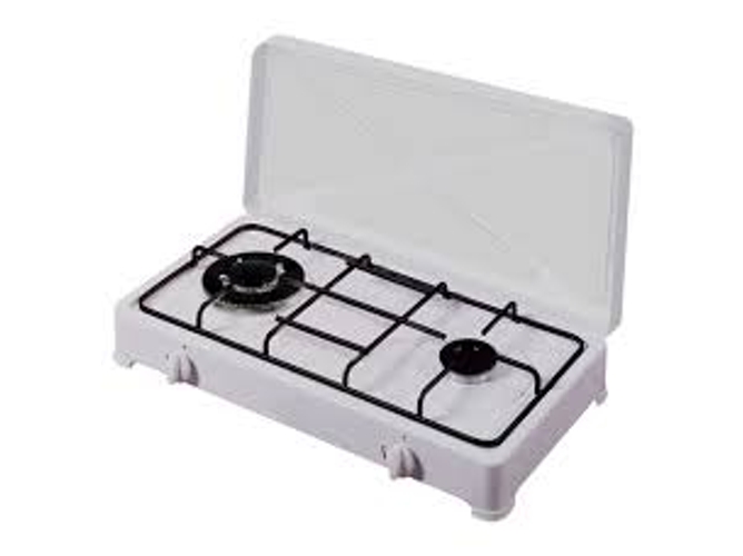 Hornillo Vitrokitchen 250bb gas butano 2 quemadores 2f 1triple corona astam 2fuegos1 triple250bb mesa encimera de blanco