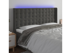 Cabecero Con Led De Terciopelo Gris Oscuro 163x16x118/128 Cm