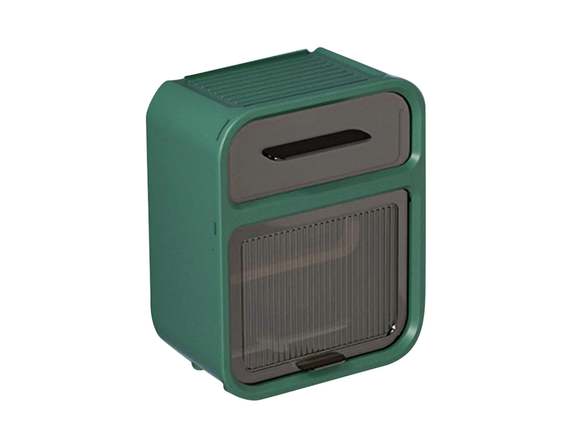 Dispensador de papel higiénico de pared de gran capacidad, color verde