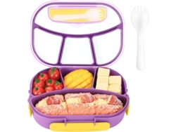 2026-41451-bandeja Bento Adultos Niños 1800ml 4 Compartimentos Airtight Microondas Lavavajillas Sin Bpa Morado