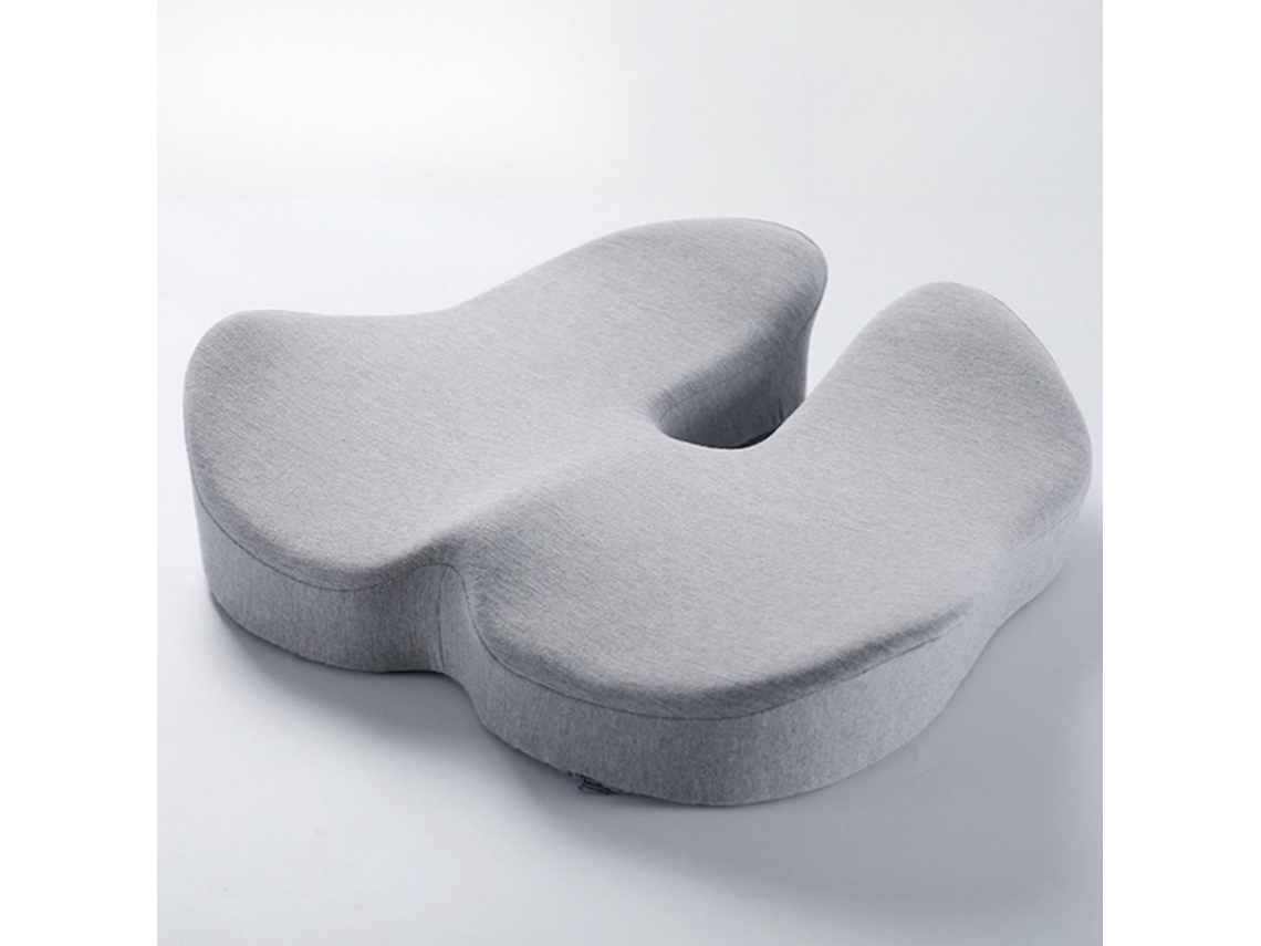 Cojín De Asiento De Espuma Viscoelástica Para Oficina. Alivia El Dolor De Coxis. Gris. Digitallab