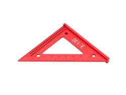 Regla cuadrada triangular de aluminio de 45/90° para mediciones de precisión.