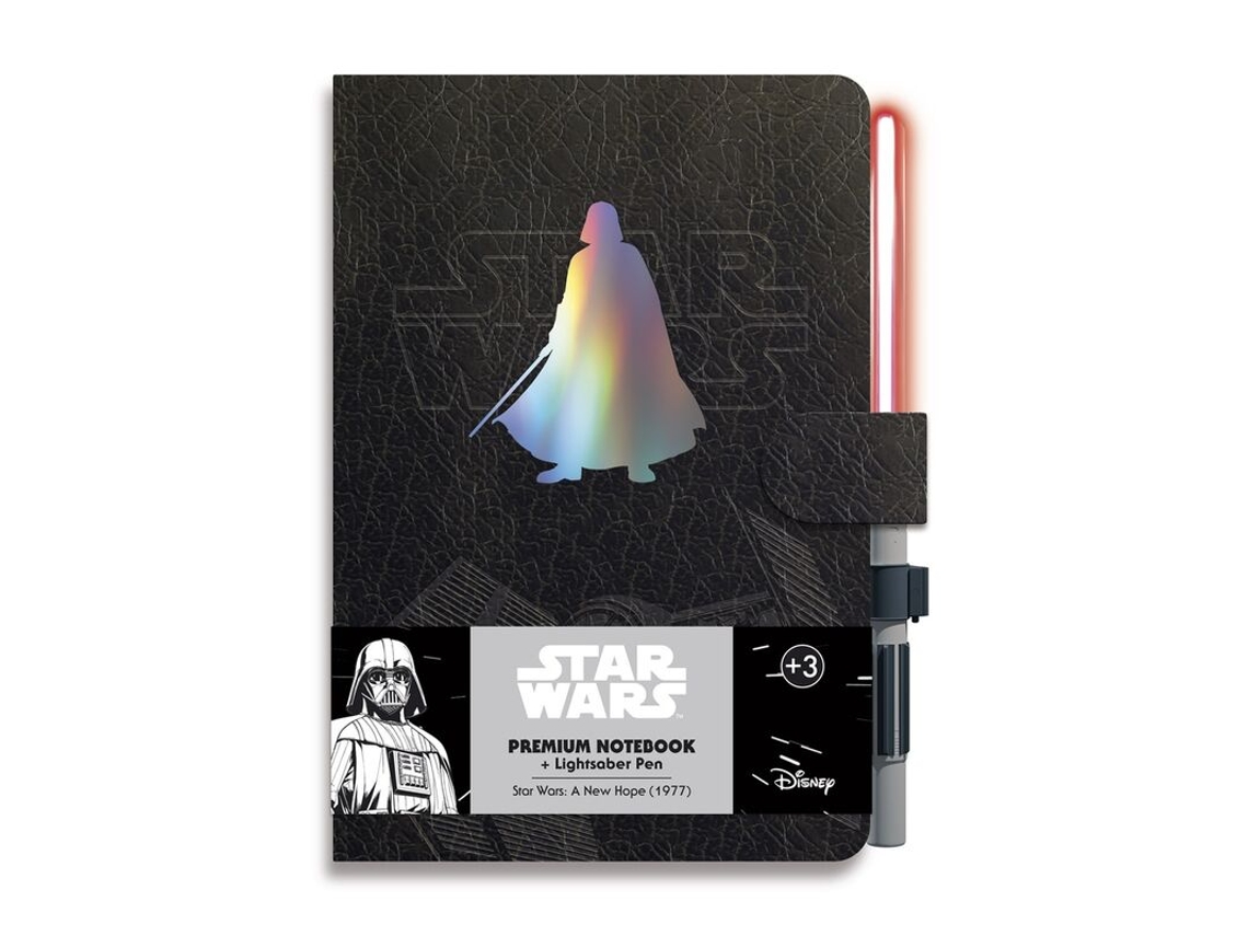 Libreta de notas premium A5 Star Wars Darth Vader con bolígrafo y sable de luz B.active