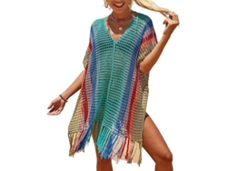 2026-camiseta De Playa Para Mujer Con Mangas De Encaje Bohemio Bikini Cover Up Net Talla M L Xl
