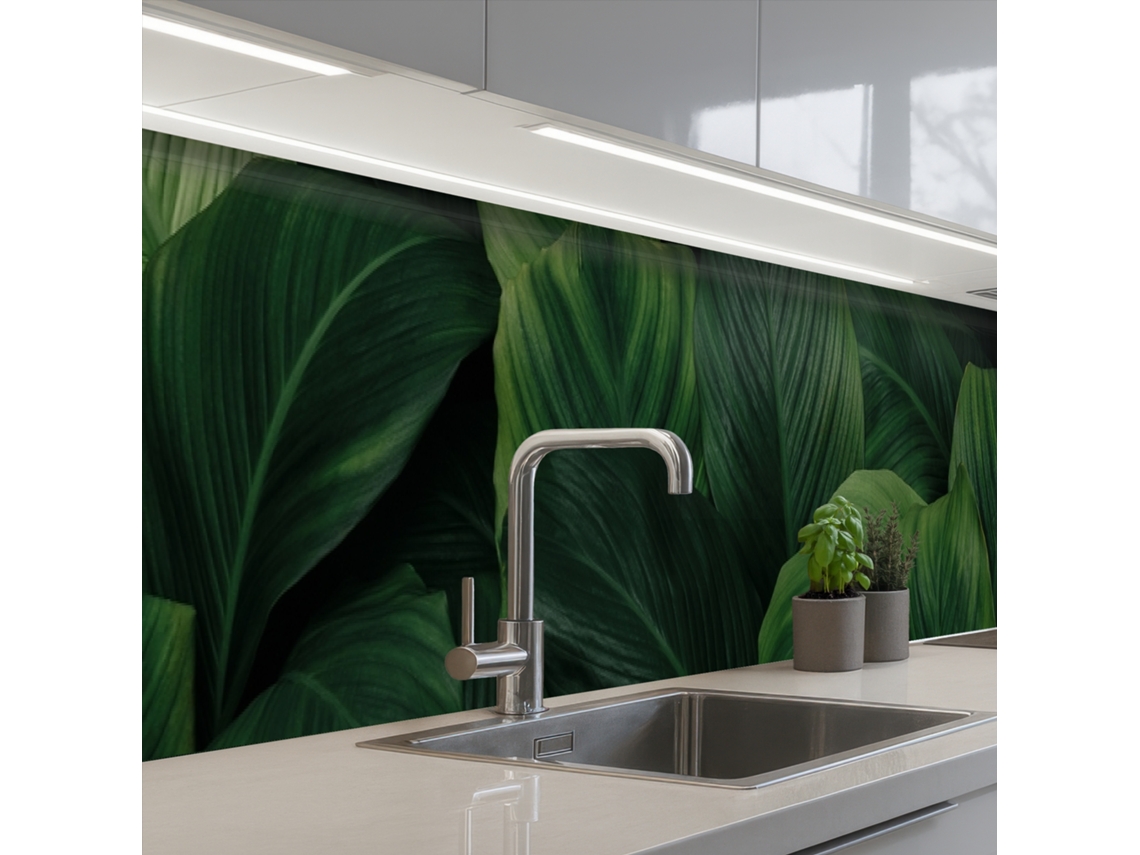 Salpicaderos De Cocina Naturaleza - Tropical - Hojas - Verde 500x80 Cm