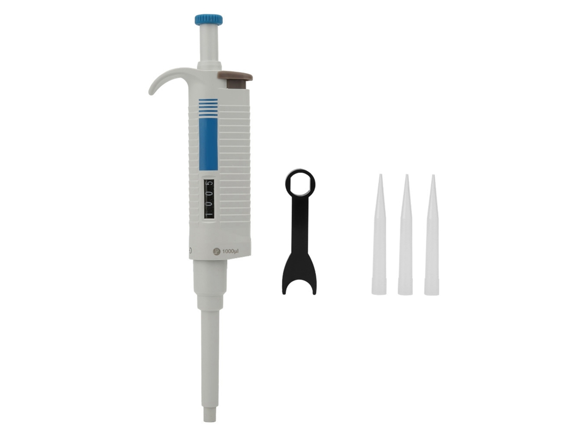 Pipeta De Laboratorio Ajustable De 100 A 1000 Μl Con Pantalla Digital Y Puntas Incluidas.