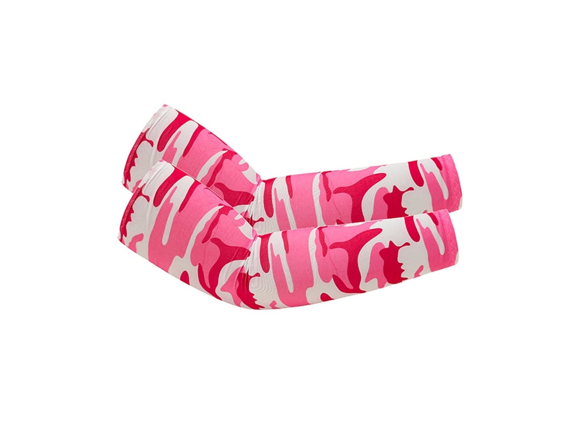 Mangas Unisex De Protección Solar Uv Para Brazos Czhhmart, Upf 50+, Manga Deportiva Refrescante (3 Unidades) Camuflaje Rosa