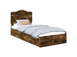 Maison Exclusive - Cama Con Almacenamiento Con Cabecera Roble Ahumado 90 X 190 Cm