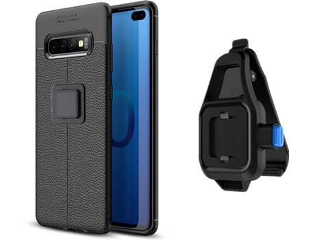 Funda Samsung S10 Plus Rugged Leather con Soporte de Cintura Negro