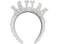 Diadema De Perlas Completas Con Perlas Brillantes Para Baby Shower Y Bautizo.