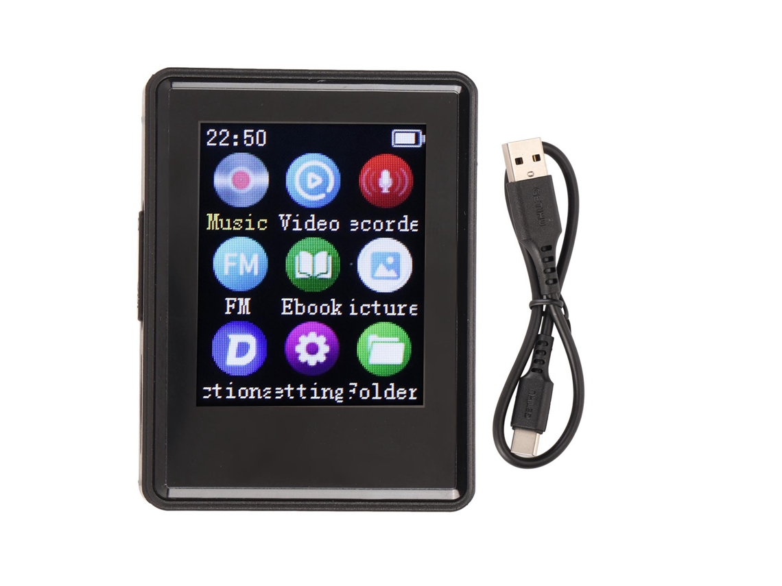 Reproductor Mp3/mp4 Con Bluetooth 5.0, Pantalla De 1,77 Pulgadas, Hifi, Grabadora, Lector De Libros Electrónicos, 32 Gb De Almacenamiento Portátil.