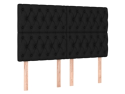 Cabecero negro 160x7x118/128 cm Tejido exclusivo Maison