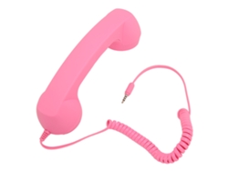 Auriculares Antirradiación De Estilo Retro Con Conector De 3,5 Mm Para Teléfonos Móviles Y Ordenadores - Rosa