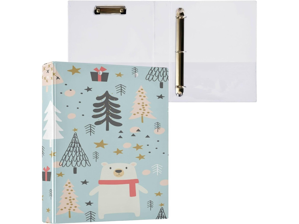 Besportble Carpeta De Oso Navideño Y Anillas Flexibles Con Su Diseño Adaptable 27 X 31,5 X 6 Cm