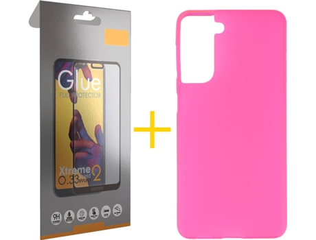 Carcasa + Protector de Pantalla para Samsung Galaxy S22 Plus 5G SKYHE Rosa