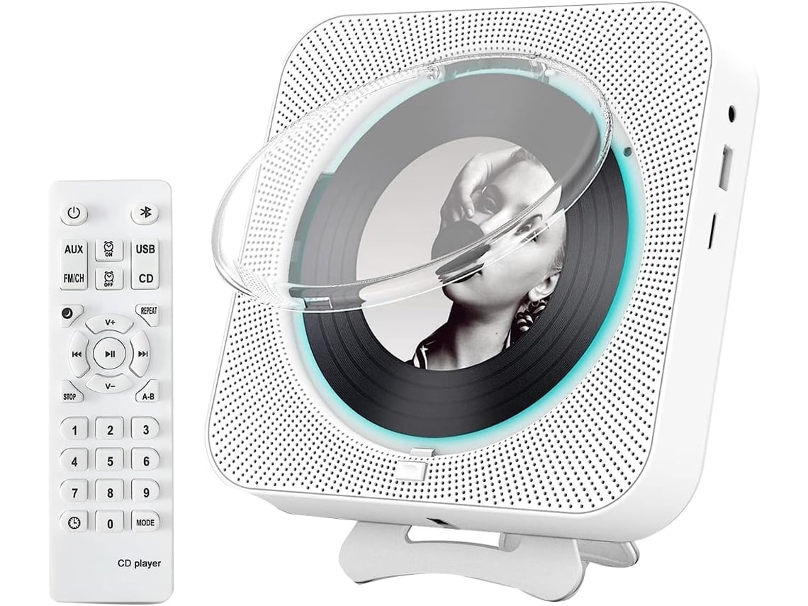 Reproductor De Cd Portátil Bluetooth, Reproductor De Audio Doméstico Para Montaje En Pared, Pantalla Lcd, Enchufe Europeo.