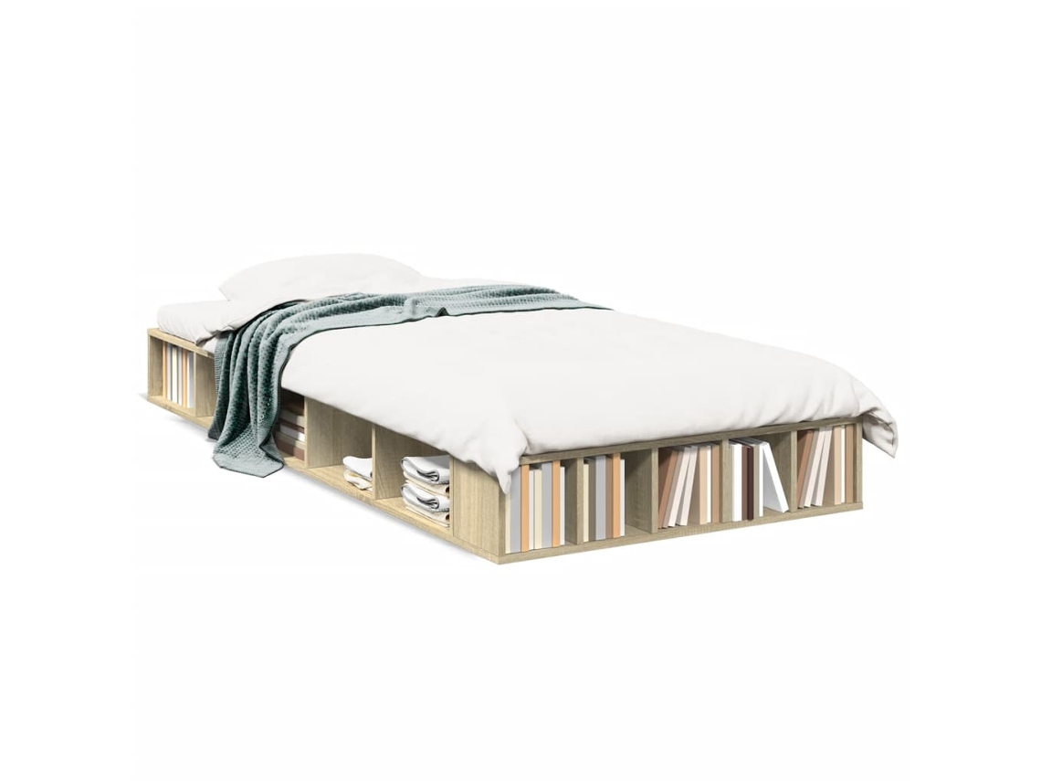 Maison Exclusive - Estructura De Cama Madera De Ingeniería Roble Sonoma 100x200 Cm