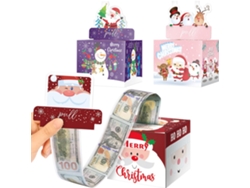 Juego de 3 cajas de regalo navideñas para dinero, organizador de dinero DIY con 150 bolsas transparentes Aeuzwr