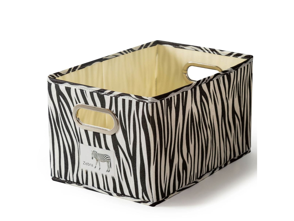 Caja de almacenamiento con estampado de cebra, multicolor (25x21x3cm) Kofihety