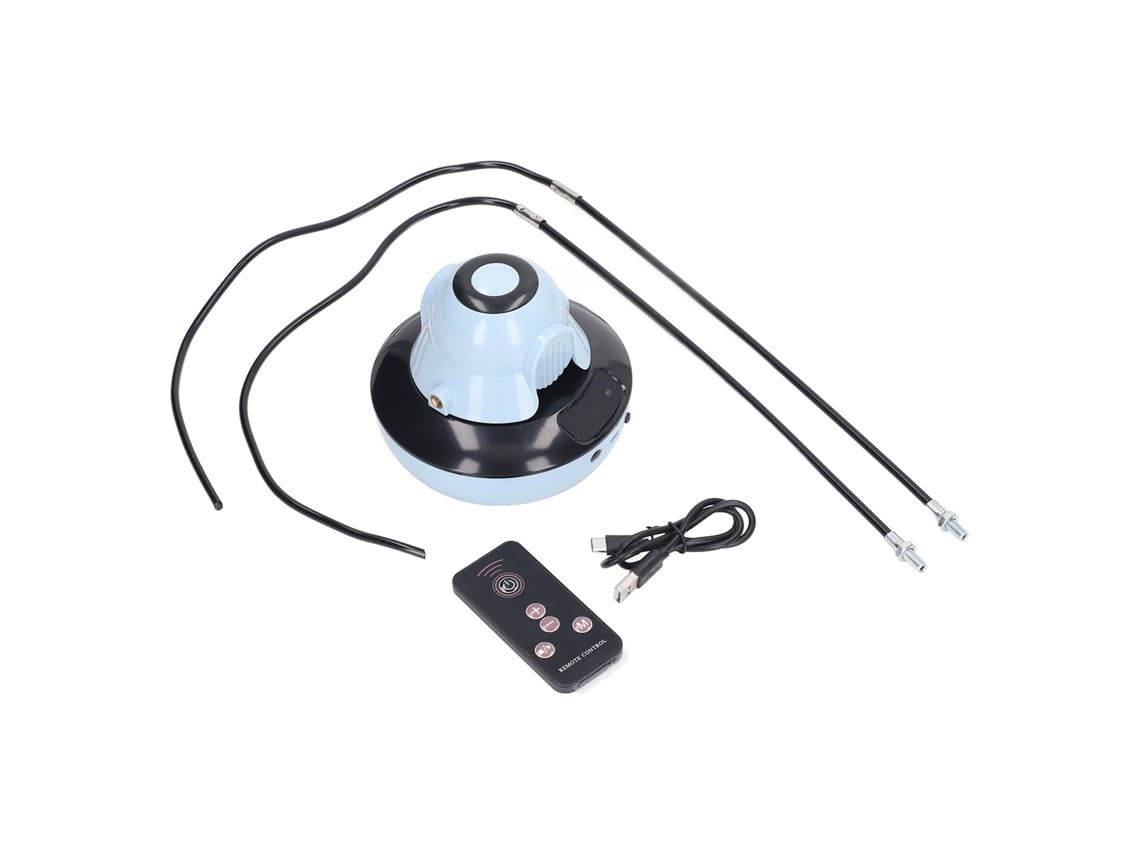 Rebe - Máquina de pular corda elétrica automática com controle remoto inteligente LED, azul celeste