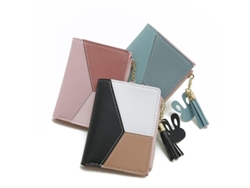 Cartera Pequeña De Piel Para Mujer Con Borla Metálica En Forma De Conejo, Bolsillo Con Cremallera Para Monedas Y Tarjetas.