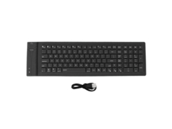 Teclado De Silicone Dobrável 108 Teclas À Prova D'água Design Selado Total Digitação Silenciosa Preto