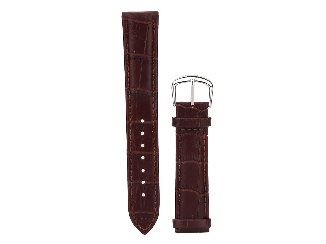 Correa de reloj de piel sintética con textura de bambú y hebilla metálica (2 unidades)