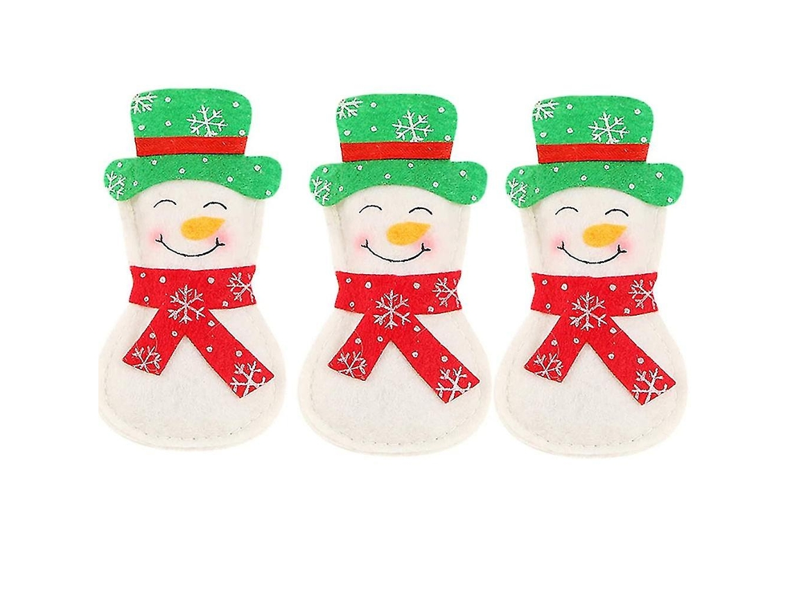Decoración navideña para cubiertos, bolsa para cubiertos con muñeco de nieve, reno y Papá Noel Nostalgia88
