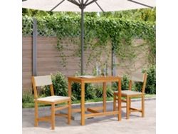 Conjunto de balcón de 3 piezas con cojines, madera maciza de acacia, Dkd Home Decor