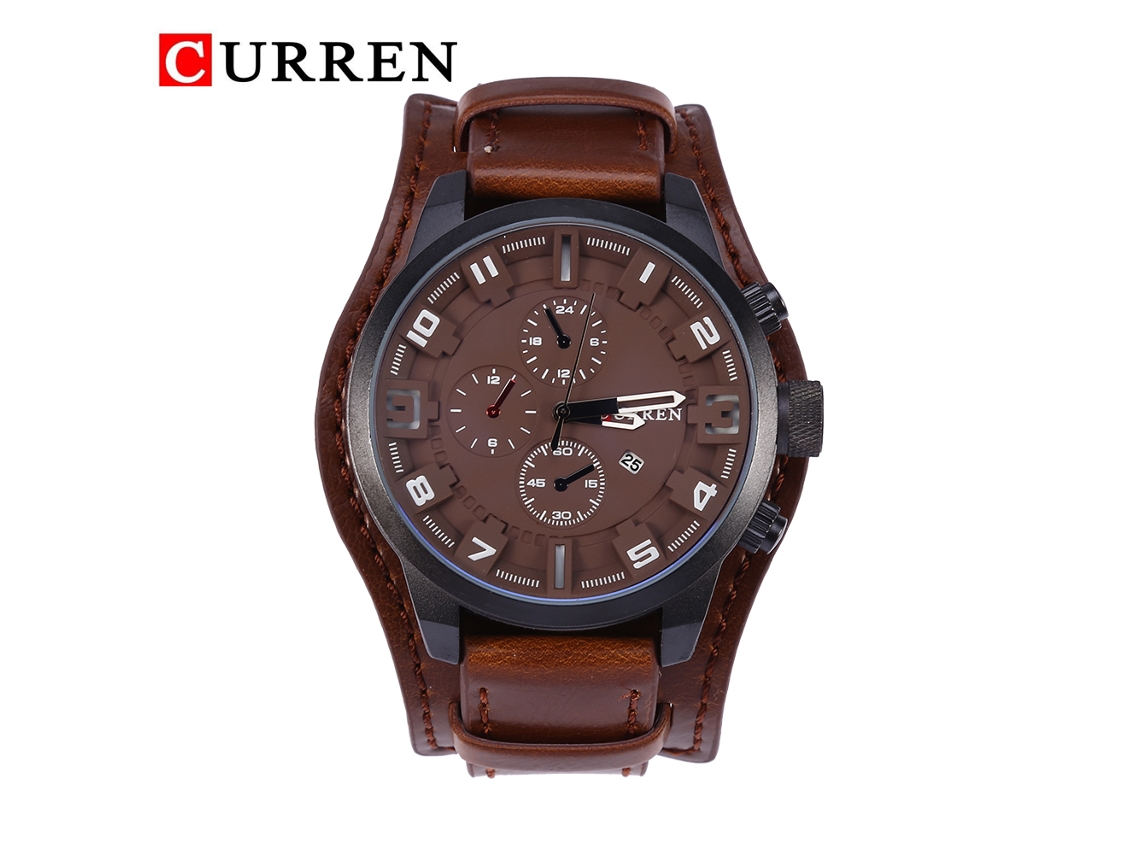 Reloj De Cuarzo Para Hombre De Piel Sintética, Estilo Casual Y Elegante, Ideal Para Negocios O Cafeterías.