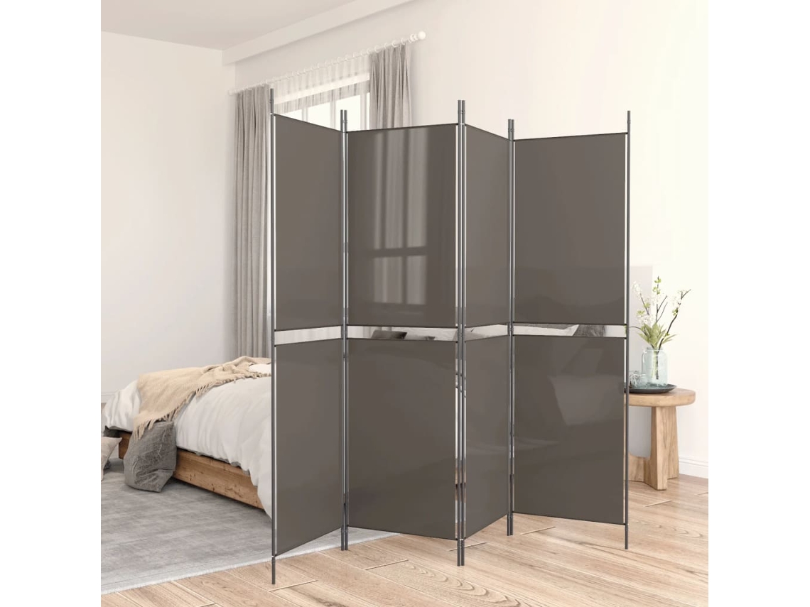 Separador LOVELY HOME con 5 Paneles de Tela Antracita (250 x 220 cm)
