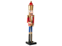 Figuras navideñas con textura aterciopelada Beliani Malaran, hechas de madera de pino rojo, 17x17x90 cm