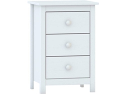 Mesilla De Noche DOGAR IMPORT Tabac 3 Cajones (Blanco - Pino - 63X43X35 cm)