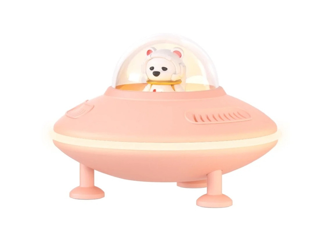 Pequeño altavoz inalámbrico Bluetooth 5.4 con luz nocturna, entrada USB, AUX y tarjeta TF, color rosa, Yizhood