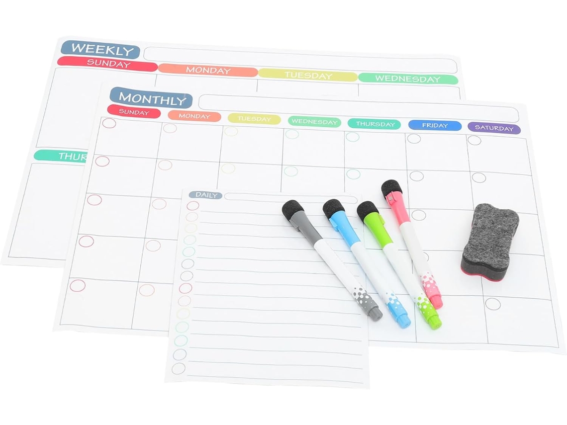 Agenda Semanal Borrable Con Pegatinas Para Organizar Notas.