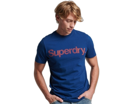 Camiseta para Hombre SUPERDRY (M - Algodón - Azul)