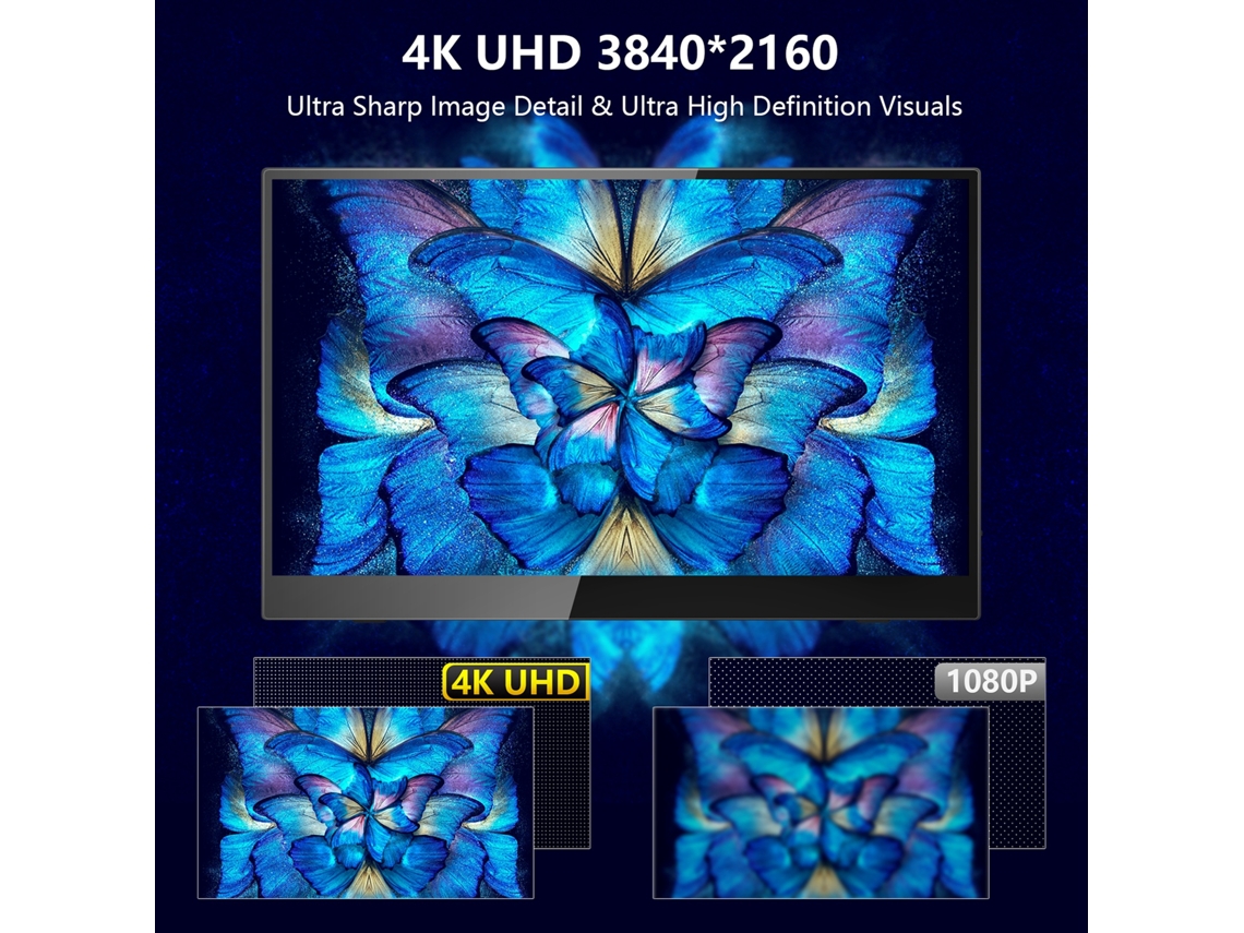 Monitor portátil pantalla táctil UHD 4K compatible con consolas