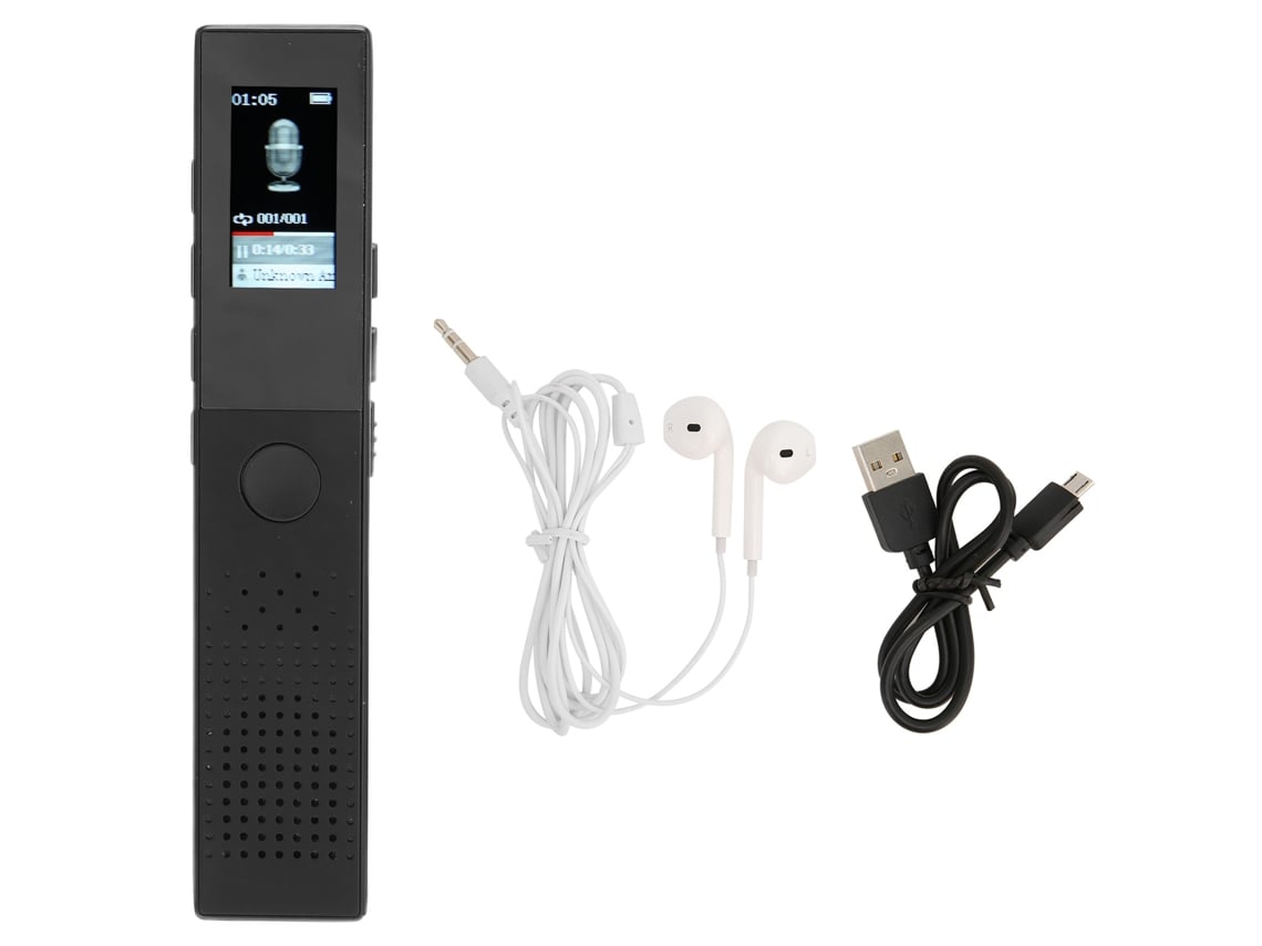 Gravador De Voz Digital Portátil Mini Gravador Com Ativação Por Voz E Reprodução Usb Mp3 16gb Para Reuniões Aulas Entrevistas