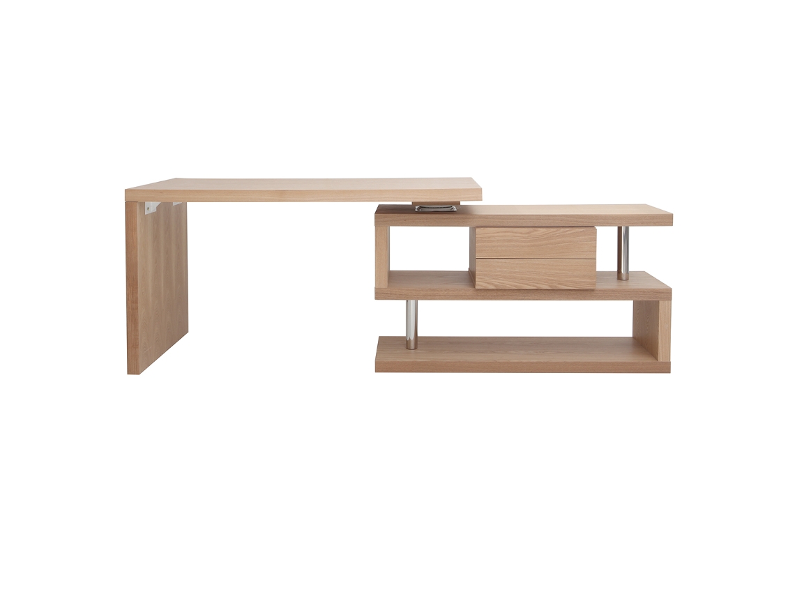 Oficina modular moderna con almacenamiento, 2 cajones extraíbles Madera Max Miliboo