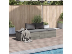 Cama De Jardín 195x60 Cm Ratán Sintético Gris